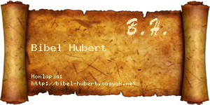 Bibel Hubert névjegykártya